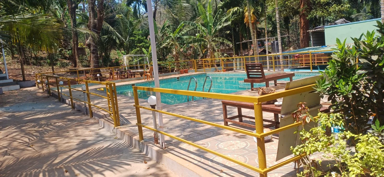 Pool deck and seating area