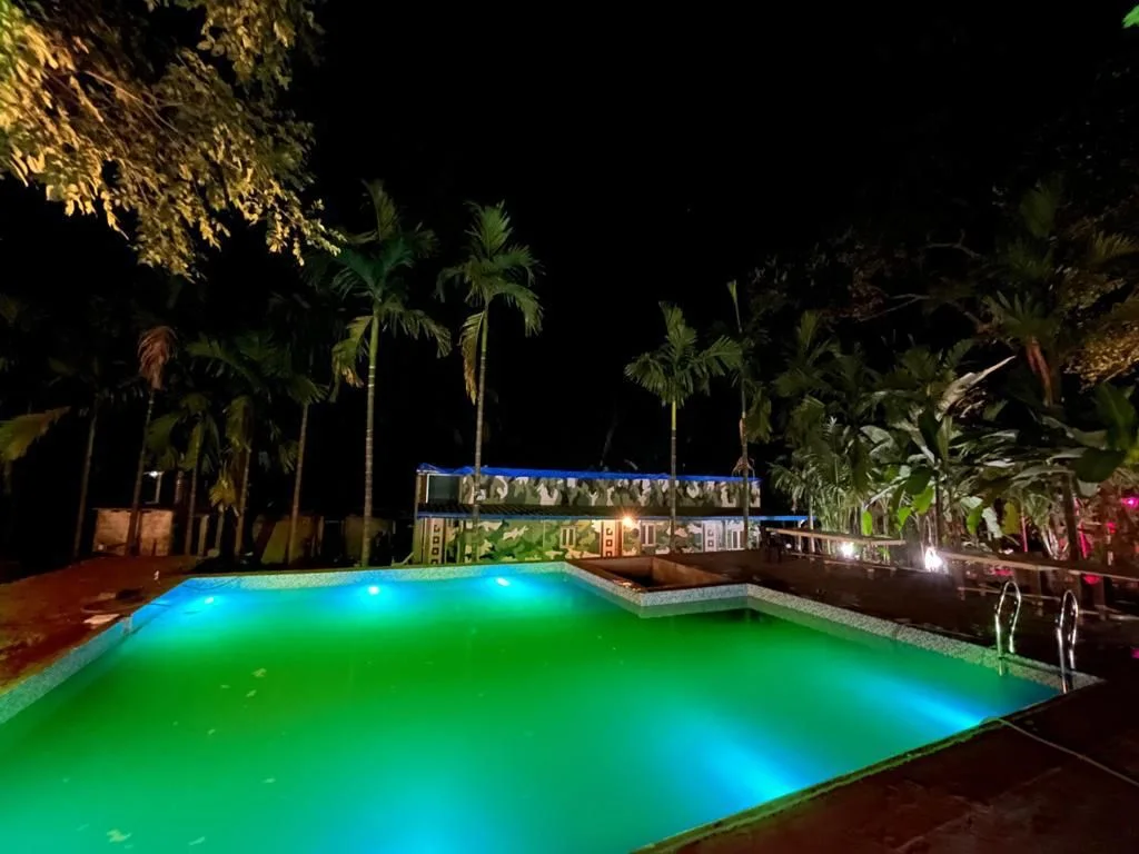 Swimming pool at night