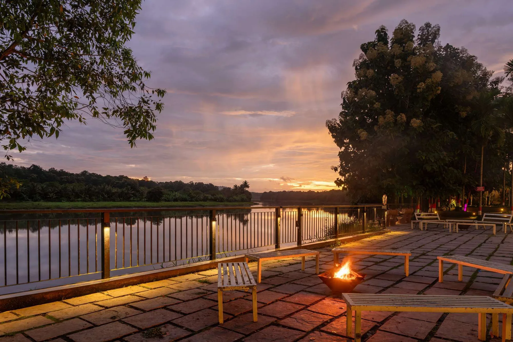 Riverfront campfire area